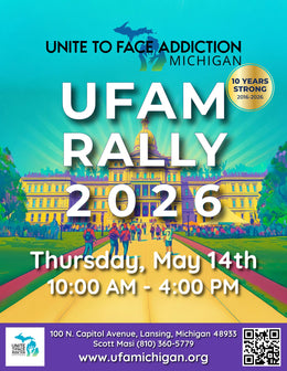 Official promotional poster for the UFAM Rally 2026 at the Michigan State Capitol on May 14th.